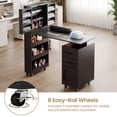 thumbnail image 6 of Advwin Professional Manicure Table with Extendable Nail Polish Cabinet, Dust Collector, LED Light & Wrist Rest, Rolling Nail Desk for Nail Tech, Beauty Nail Station for Home & Salon, Black, 6 of 8