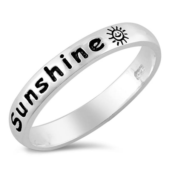 You Are My Sunshine Sun Ring .925 Sterling Silver Band Jewelry Female Male Unisex Size 6
