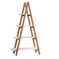 thumbnail image 5 of 4-Tier“A”Frame Ladder Display Bookshelf Freestanding Storage Rack with Solid Bamboo Wood for Living Room, 5 of 5