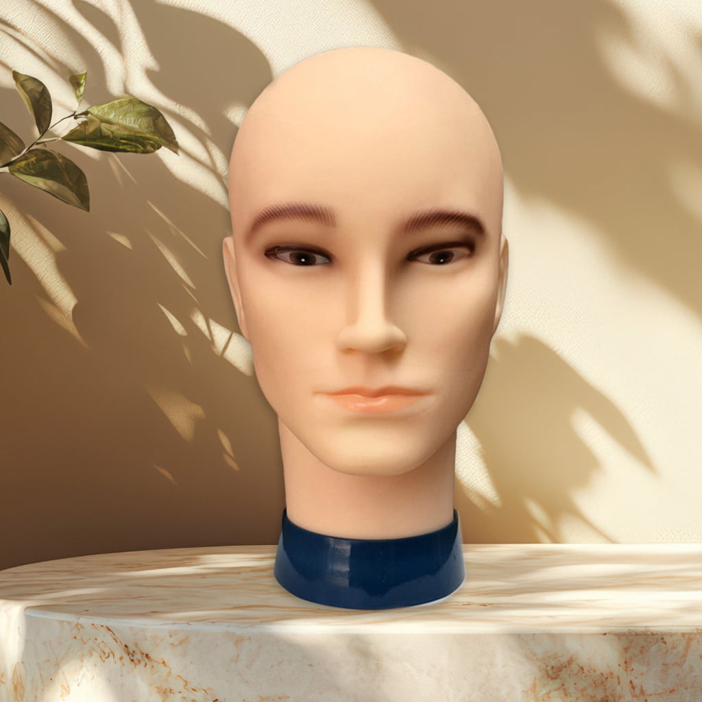 Osdhezcn Male Bald Mannequin Head Man Bald Wig Head Training Head Model for Hair Salons