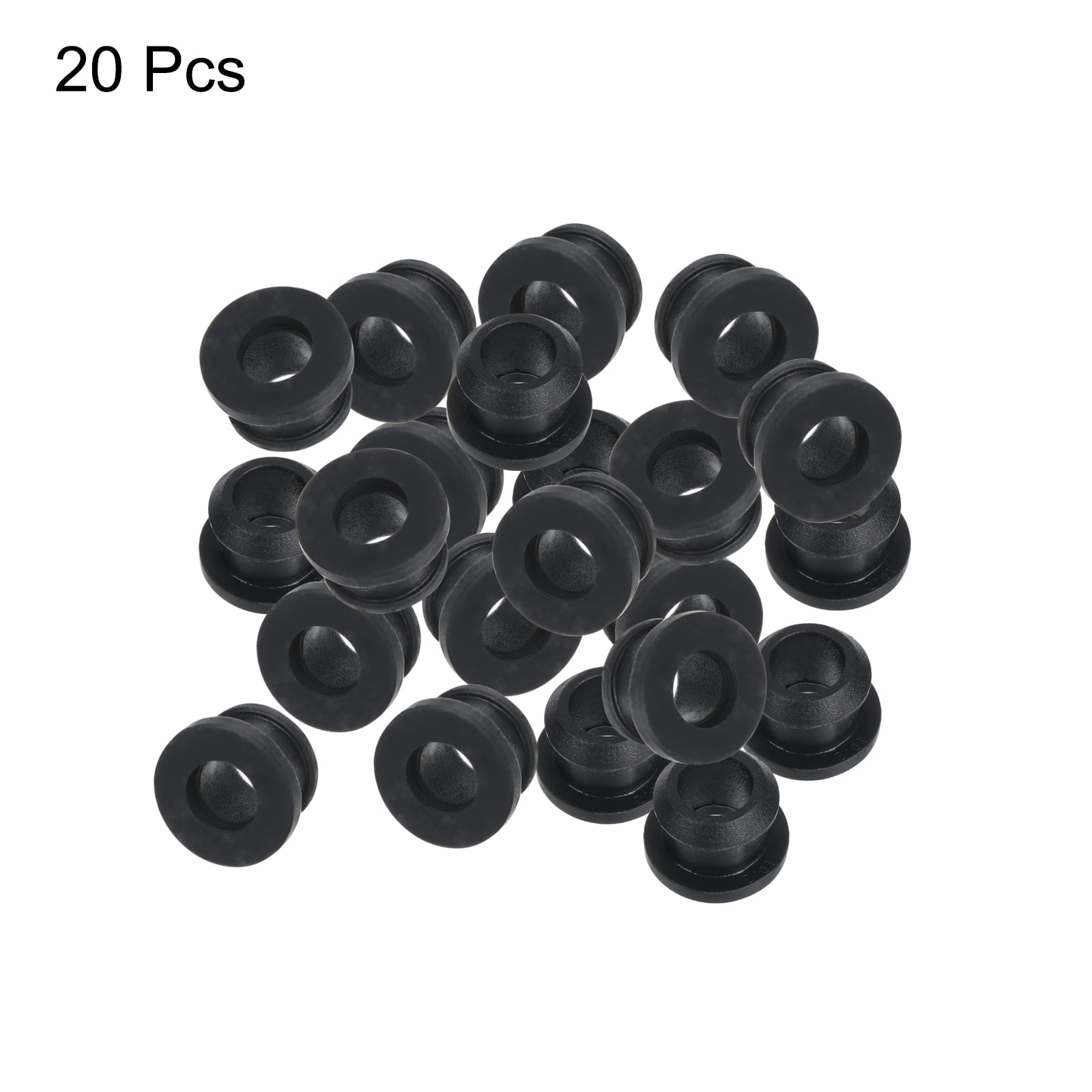 Unique Bargains Snap Rubber Grommet Hole Plug 20pcs 0.55 Od 0.28 Id 14x7x10mm Anti Scratch Electrical Box Cable Pipe Black Black 14x7x10mm
