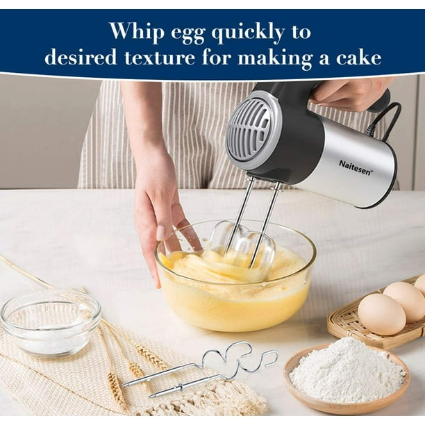 Naitesen Electric Hand Mixer Lightweight Handheld Mixer for Baking Cake 5  Speed 300W 