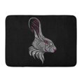 thumbnail image 1 of SIDONKU Wonderland The Figure of White Rabbit to Story Silhouette Patterns Black Doormat Floor Rug Bath Mat 23.6x15.7 inch, 1 of 1