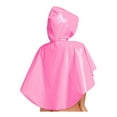 thumbnail image 2 of Eandarui Womens Shiny Wet Look Hooded Cloak With Front Button Closure For Rave And Party Wear Pink One Size, 2 of 4