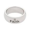 thumbnail image 3 of 8mm Women's Women's Men's Ring - Faith with Cubic Zirconia Christian Religious Ring Fashion Jewelry, Religious Jewelry & Gifts, 3 of 4