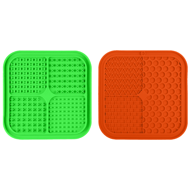 Almohadilla para lamer Pet Sucker - Four Square Green + Three Square Orange Ormromra CPB-US-CJZ605-3