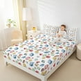 thumbnail image 4 of Manfei Cartoon Ocean Starfish Twin Sheet Sets, Kawaii Marine Sealife Twin Fitted Sheet, Teens Kids Boys Girls Flat Sheet, Microfiber Bedroom Decor, 3-Piece, 4 of 7