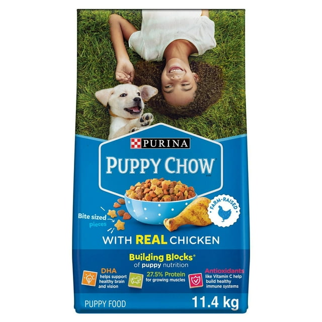 Purina Puppy Chow Complet avec du Vrai Poulet, Nourriture Sèche pour Chiots 11.4kg
