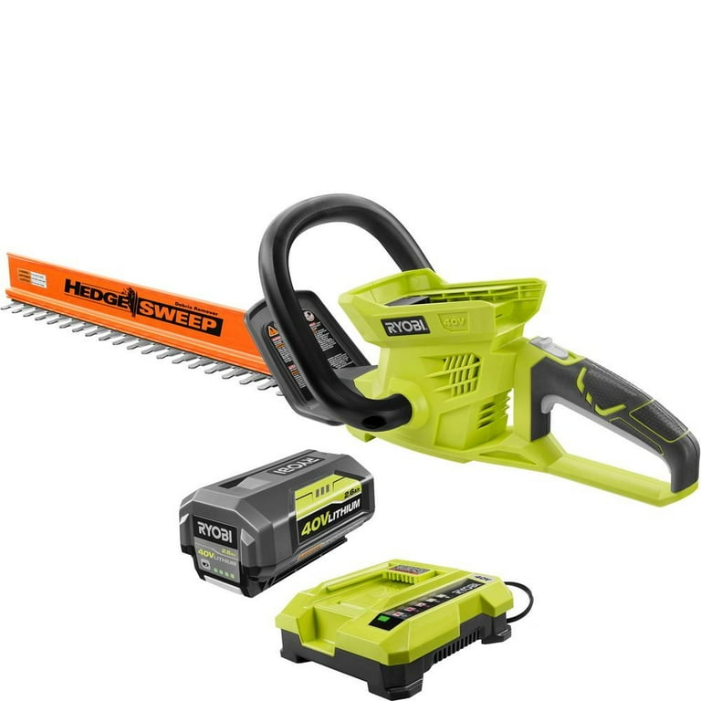 Ryobi 24 in. 40 V Lithium Ion Electric Cordless Dual Action Blade Hedge Trimmer Walmart