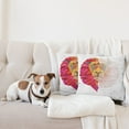 thumbnail image 4 of Ambesonne Geometric Throw Pillow Cover 2 Pack, Lion Head, 24", White Pink Orange, 4 of 5