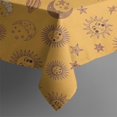 thumbnail image 4 of Orange Sun Moon Star Planet Pattern Rectangle Tablecloth 60"x120",Waterproof Polyester Rectangle Table Cloth, Wipeable Spillproof Polyester Tablecloth for Dining, Camping, Indoor and Outdoor, 4 of 6