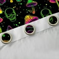 thumbnail image 4 of Feelyou Neon Jungle Mushroom Black Out Curtains for Teen, Green Skull Skeleton Curtains Pack of 2 (42x63 Each), Cartoon Theme Bedroom Curtains, Blackout Curtains Bedroom Decor, 4 of 6