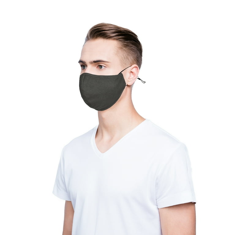 DALIX Cloth Face Mask Reuseable Washable in Charcoal Gray Made in