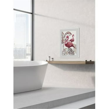 Marmont Hill Mh-Jultcn-74-Wfpfl-30 30" X 20" "Tropical Flamingos Ii" Framed Giclee