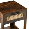 thumbnail image 4 of 15.75" Rattan Nightstand for Bedroom | Multi - purpose Functionality | Rattan Woven Surface | Smooth and Safe Texture, 4 of 6