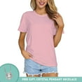thumbnail image 6 of Women's Heavyweight 100% Cotton 12-Color Drop Shoulder Crew Neck T-Shirt, 6 of 13