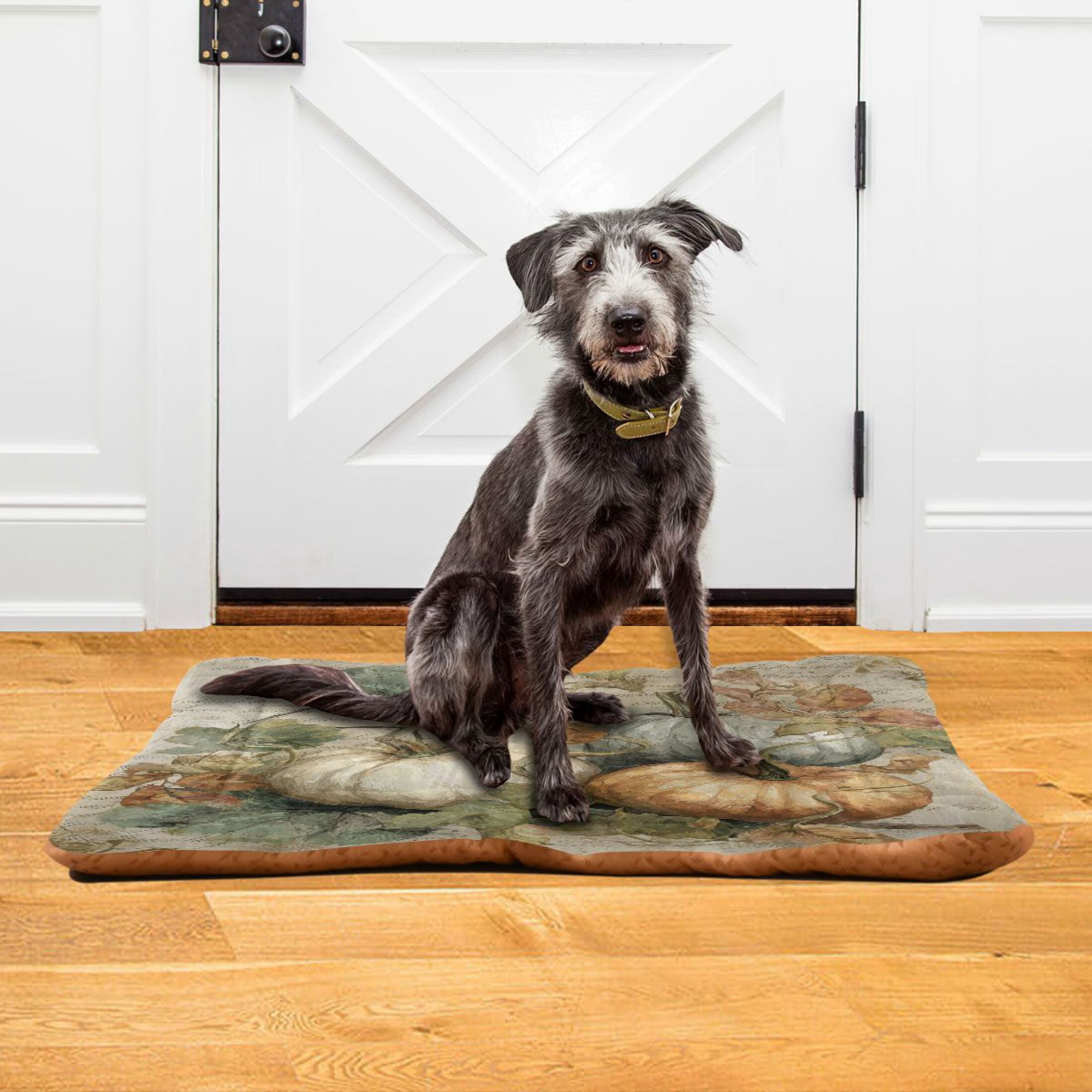 Qxltty Fall Pumpkin Maple Leaf Ped Pad Wear-resistant and Hard to Bite Through Sleeping Pad for Small Medium Large Dogs Winter Pet Bed 36×24in