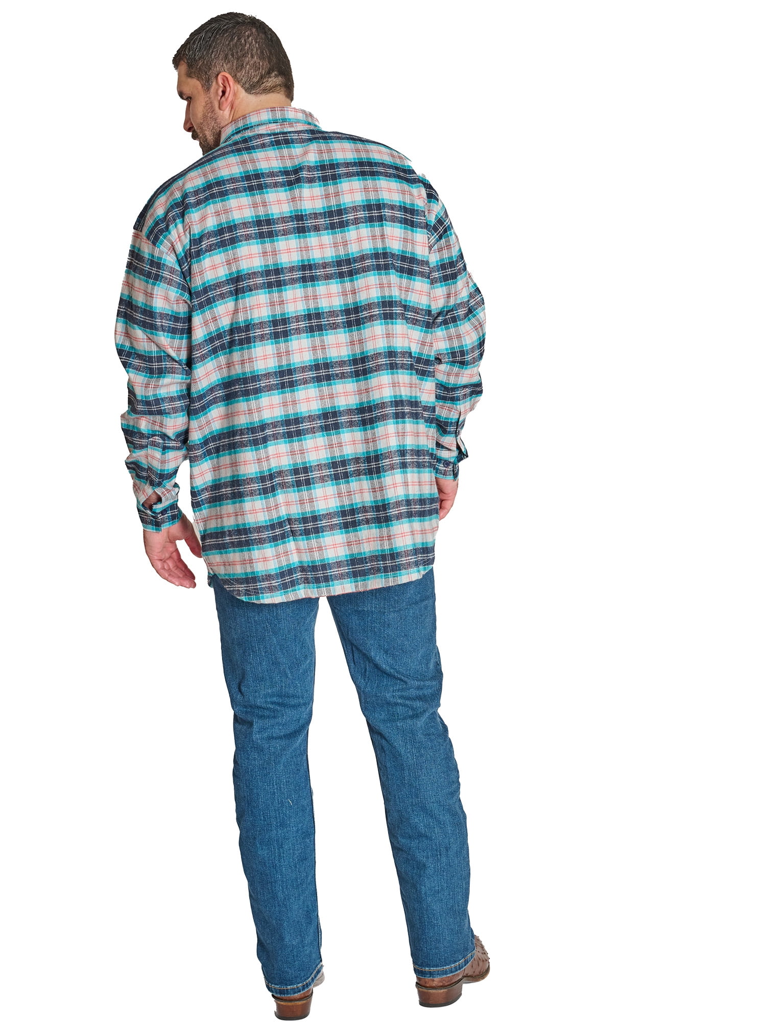 Wrangler Men's Big and Tall Plaid Flannel Shirt ,Big Size Up To 6XL And Tall Size Up To 4XT