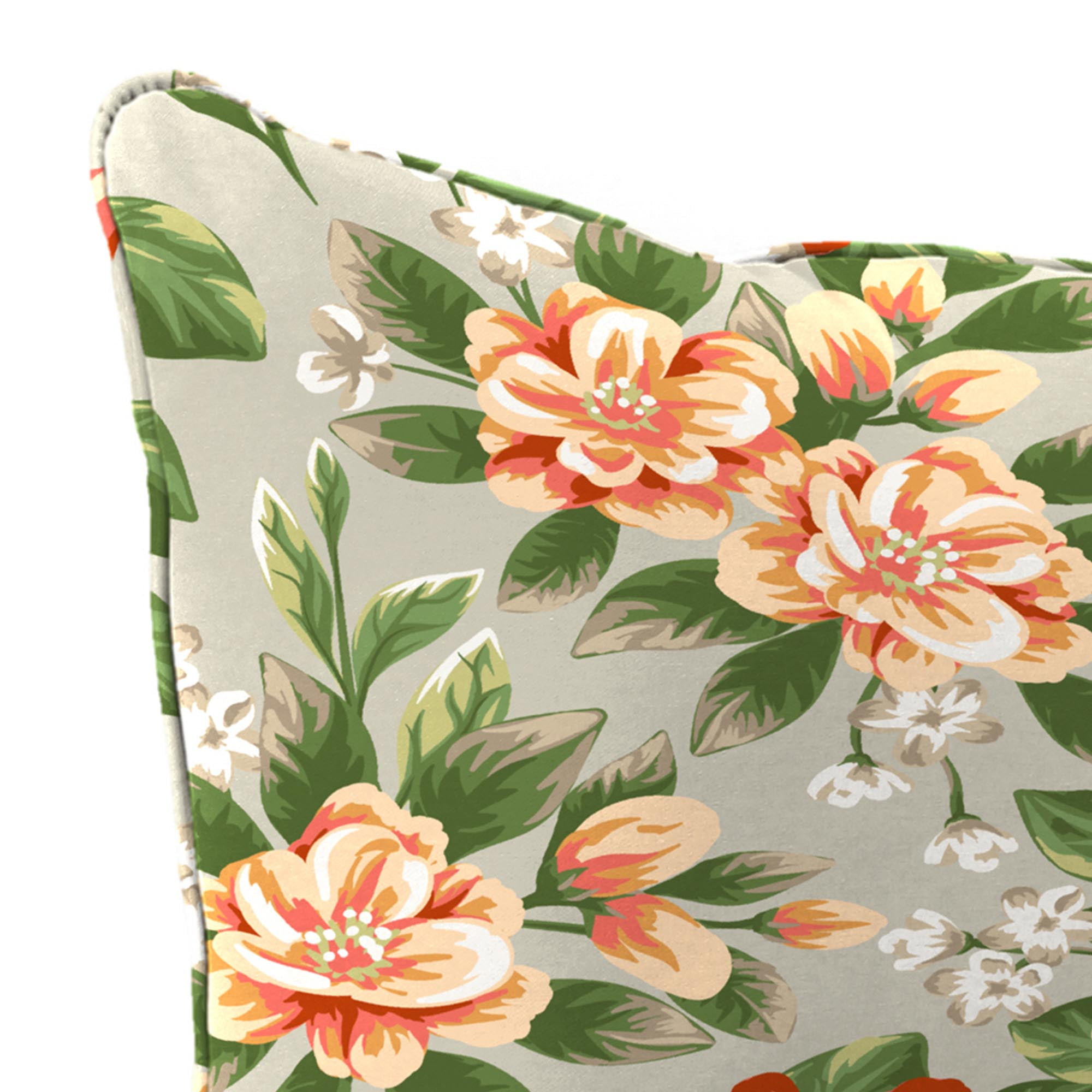 Jordan Manufacturing 46.5" x 24" Tori Cedar Grey Floral Rectangular Outdoor Deep Seat Chair Cushion Set with Welt
