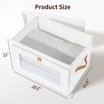 thumbnail image 4 of 4 Pack White Closet Storage Bins Front Opening Storage Bin Collapsible Fabric Organizer with Clear Window Dual Handles Closet Clothes Blanket Book Storage Box for Home DIMJ, 4 of 12