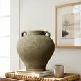 thumbnail image 3 of LuxenHome Rustic Brown Terracotta Cauldron 14 Inch Tall Vase, 3 of 8