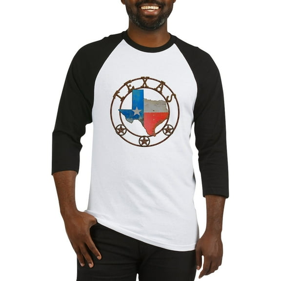 CafePress - Texas Wrought Iron Barn Art - Cotton Baseball Jersey, 3/4 Raglan Sleeve Shirt
