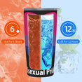thumbnail image 3 of Taza de café de acero inoxidable aislada de 20 oz con pajita, juego de tres piezas, con bandera del orgullo gay y bisexual Lgbtq, 3 of 7