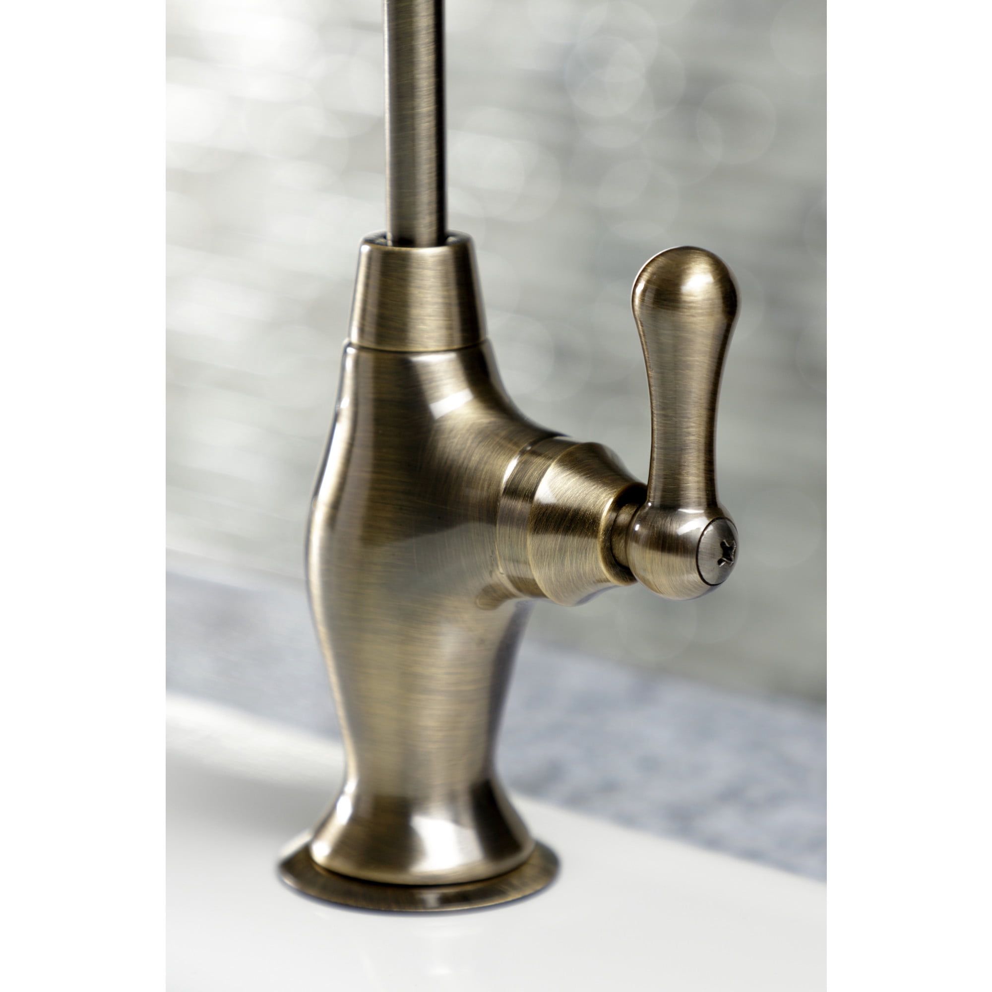 Kingston Brass KSAG3193AL Restoration Single-Handle 1-Hole Deck Mount Water Filtration Faucet in Antique Brass