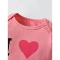 thumbnail image 2 of Newborn Infant Baby Girl Clothes Outfits Sets Letter Long Sleeve Bodysuit Leisure Suit Pink, 2 of 6