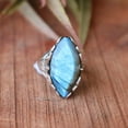 thumbnail image 2 of Fire Blue Labradorite Ring, 925 Sterling Silver Ring, Natural Labradorite Ring, Charm Ring, Statement Ring, Handmade Ring, Personalized Gift, 2 of 4