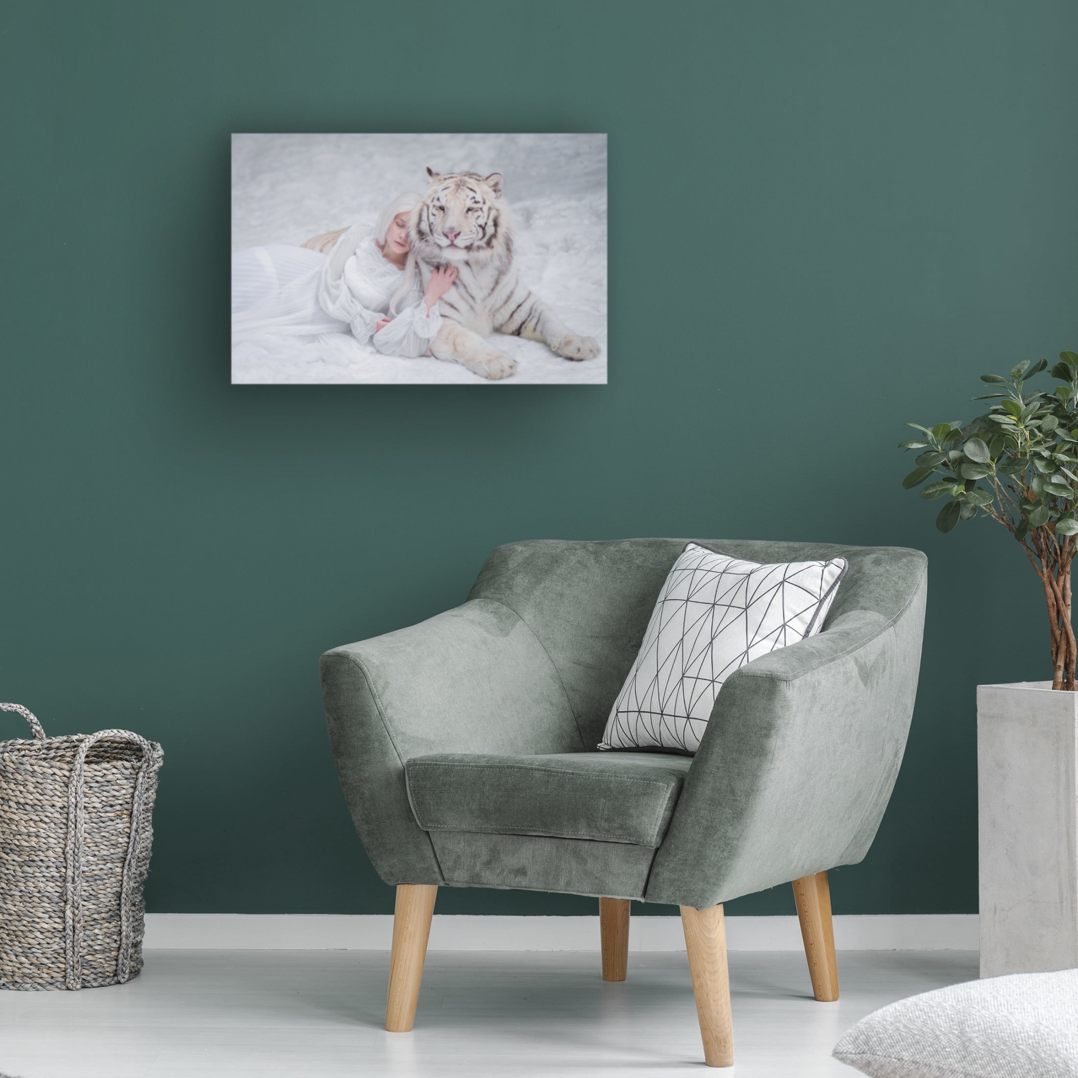 Trademark Fine Art Olga Barantseva Woman In White Canvas Wall Art