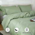 thumbnail image 4 of Duvet Cover Queen Size 100% Egyptian Cotton Duvet Cover Set,1600 Thread Count Feel Super Soft Comfortable Chic Lightweight 3 PCs Home Bedding Set (sage Green, 90''x90'', 4 of 12