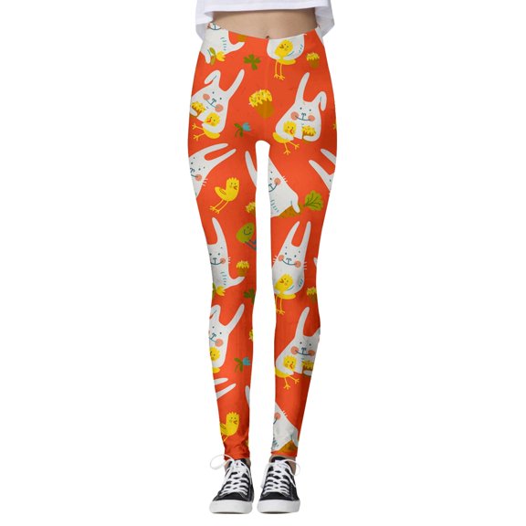 Shadoumai Easter Leggings for Women High Waist Work Out Yoga Pants Tight Mid Length Seamless Legging Lift XS-3X Sports Wear