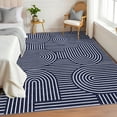 thumbnail image 6 of Garvee 8'x10' Modern Abstract Area Rug Rainbow Stripe Carpet, Washable Rugs Simple Style Home Decor Carpet with Non-Slip Backing Low Pile Floor Mat for Living Room Bedroom, Blue, 6 of 7