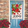 thumbnail image 5 of Welcome Summer Geranium Decorative House Flag, Spring Red Floral Flowers Bee Garden Yard Outside Decorations, Farmhouse Outdoor Large Home Decor Double Sided 28 x 40, 5 of 6