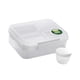 thumbnail image 1 of Caja Bento con compartimentos para preparar comidas, ideal para camping, fiestas y picnics. blanco 1650ml, 1 of 9