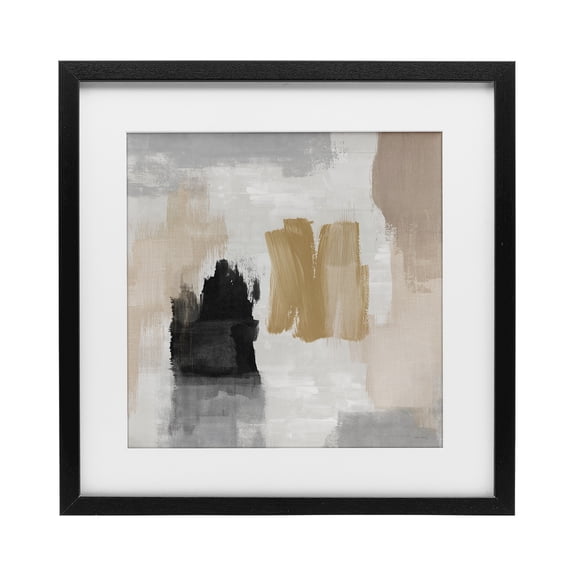 Stupell Industries Contemporary Brushed Pastel Soft Abstract Black Framed Print Under Glass, 13 x 13, by Amber Sterling