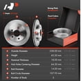 thumbnail image 2 of A-Premium 10.16 inch (258mm) Rear Vented Disc Brake Rotors + Ceramic Pads Kit Compatible with Select Ford, Lincoln and Mercury Models - Thunderbird/Cougar 1993-1997, Mark VIII 1993-1998, 6-PC Set, 2 of 8