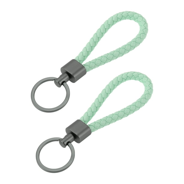 Llavero de coche Unique Bargains Llavero universal con anillo para llaves de control remoto para casa de cuero aleación de zinc verde 2 Pcs