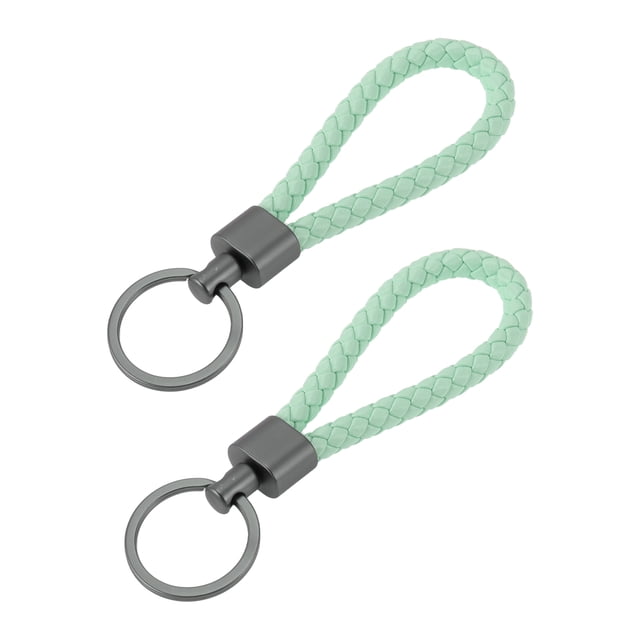 Llavero de coche Unique Bargains Llavero universal con anillo para llaves de control remoto para casa de cuero aleación de zinc verde 2 Pcs