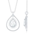 thumbnail image 5 of Rosec Jewels Certified Moissanite Teardrop Pendant Necklace - with Chain - D-VS1 Quality - Ready to Gift with Jewelry Box, 14K White Gold, 5 of 8