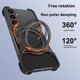 thumbnail image 4 of For Samsung Galaxy S24 Case Kickstand Metal Bumper Magnetic Phone Cover - Black Purple, 4 of 5