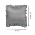 thumbnail image 4 of PiccoCasa 2Pcs Satin Pillowcases Ruffled Pillow Shams, Standard/Queen Deep Grey, 4 of 7