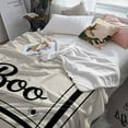 thumbnail image 3 of Halloween Boo Cowweb Black Striped Retro Linen Texture Throw Flannel Blanket 50x60In Super Soft Cozy Bed Blanket, Lightweight Plush Fuzzy Bed Throw for Bedroom Sofa Couch Living Room, 3 of 4