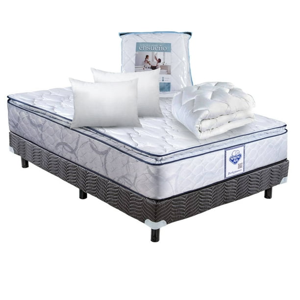 Colchón Sprign Air Box Spring Queen Size City 2 Almohadas Sc Juego de Sabanas Ensueño