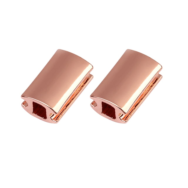 SHISUYAN 2PCS Metal DIY Jewelry Accessories Copper Beads Jewelry Making String Beads Creative DIY Loose Beads for Bracelet Anklet Necklace Making Rose Gold Inner Bore 2MM