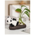 thumbnail image 3 of Shipiny Pandas Shape Hydroponic Vase Glassware, Clear Glass Planter for Fresh Flowers Hydroponic Plants, Cute Desktop Decorative Ornaments for Home Office Table Decor, B, 3 of 3
