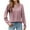 Pink, variant on 2025 New Fashion Plus Size Women's Long Sleeve Solid Color Crewneck Casual Top Pullover T-shirt