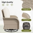 thumbnail image 5 of ELPOSUN Outdoor Patio Swivel Rocking Chair Set of 2, 3 Pieces All-Weather Wicker Patio Furniture Bistro Set with Side Table for Garden, Backyard, porch, Yellow&Beige, 5 of 9