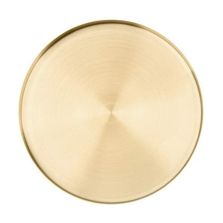 

Feiboyy Golden Stainless Steel Round Straight Side Tray Storage Jewelry Tray